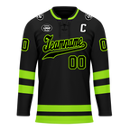 Custom Black Green Personalized Hockey Jersey HCKJ01-D0a70b8