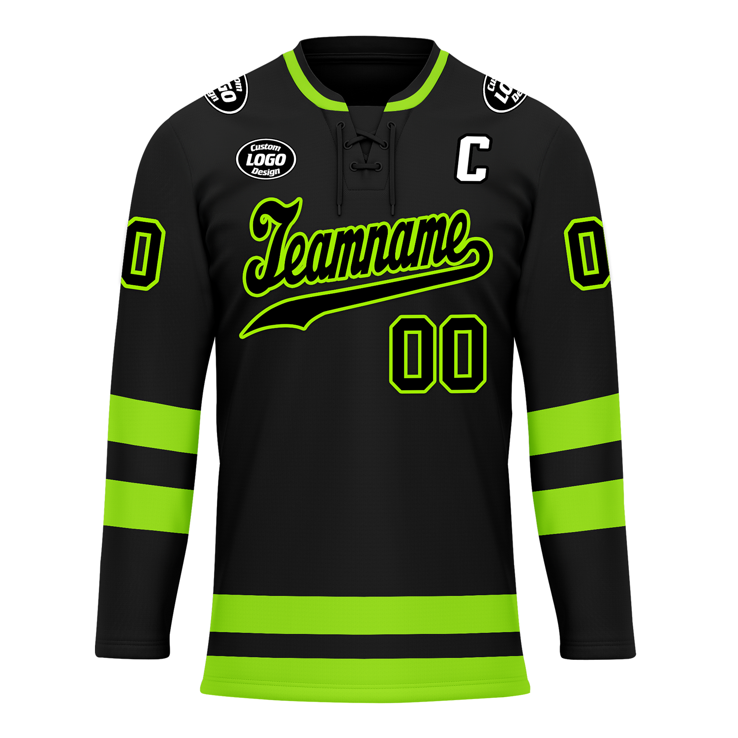 Custom Black Green Personalized Hockey Jersey HCKJ01-D0a70b8