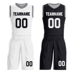 Custom White Black Classic Style Reversible Basketball Uniform Personalized Ordinary BBJR-D017051