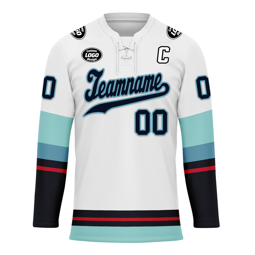 Custom White Blue Personalized Hockey Jersey HCKJ01-D0a70da