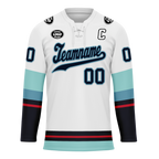 Custom White Blue Personalized Hockey Jersey HCKJ01-D0a70da