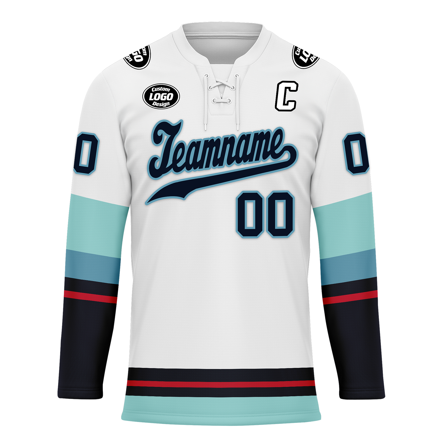 Custom White Blue Personalized Hockey Jersey HCKJ01-D0a70da