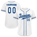 Custom White & Blue Embroidered Baseball Jersey