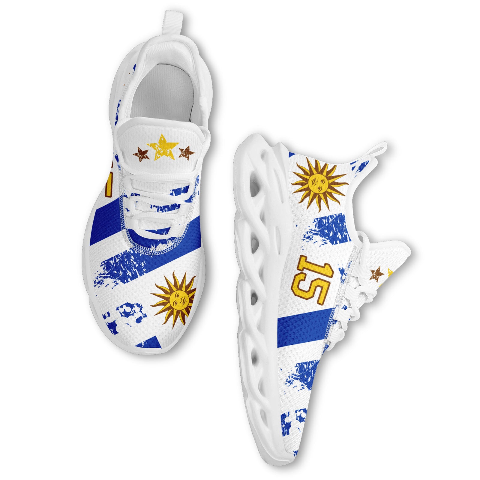 Custom Uruguay 2026 World Cup Sneakers DIY Country Flag Running Shoes Lightweight Sport Shoes Gift for Football Fans Personalized Team Name and Logo FN003-F009122-1