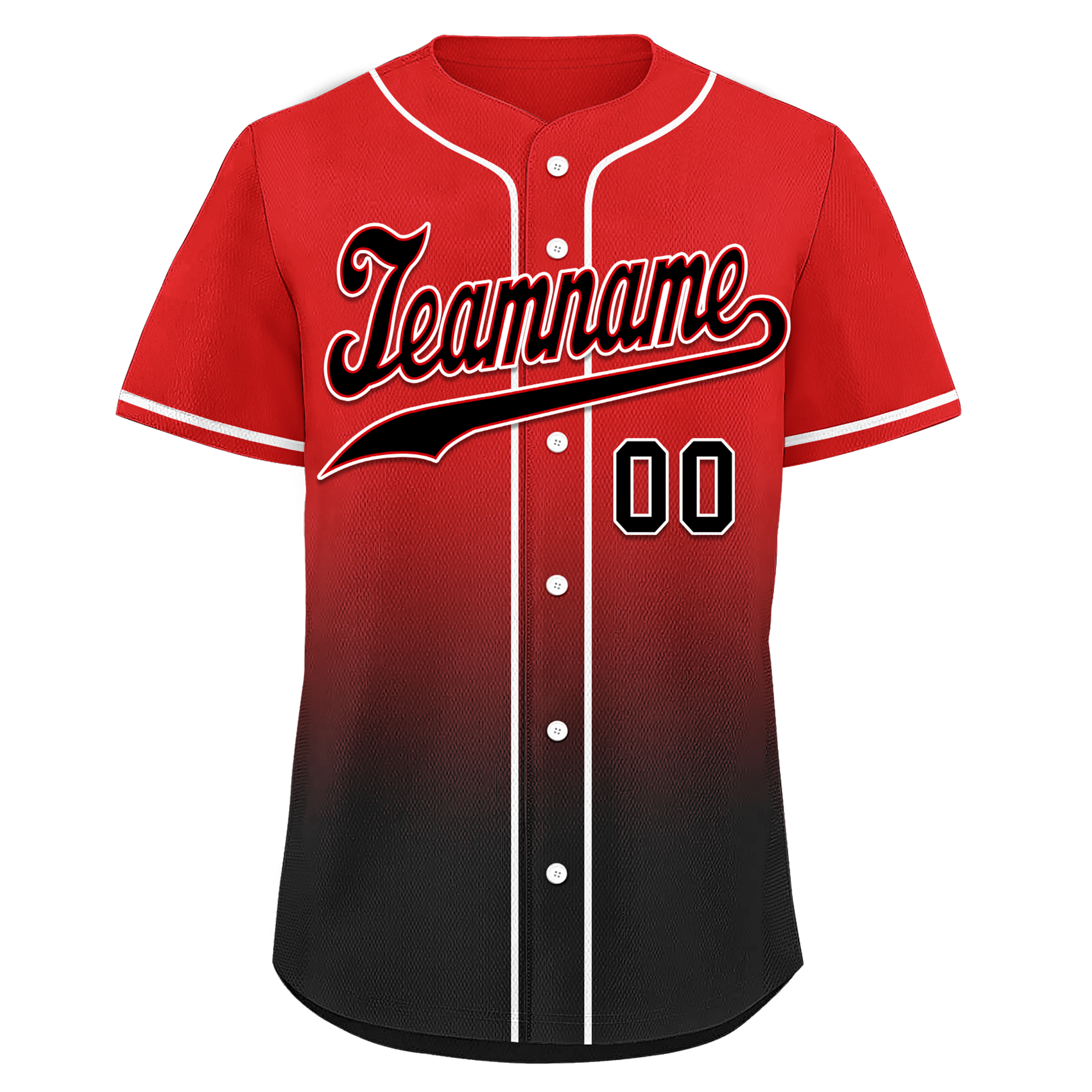 Custom Red Black Fade Fashion Personalized Authentic Baseball Jersey BSBJ01-D0a70ba