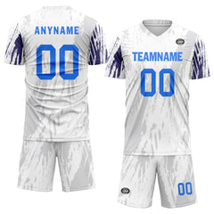 Custom White Gray Soccer Sets Jersey Personalized SCJ101-D28043