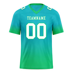 Custom Turquoise Mint Green Fade Fashion Personalized Authentic Football Jersey FBJ02-D06081