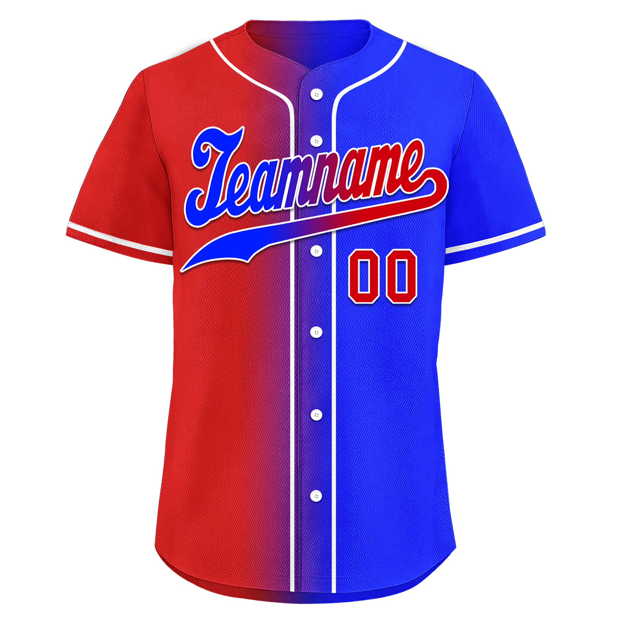 Custom Red Blue Gradient Fashion Personalized Authentic Baseball Jersey BSBJ01-D0a707b