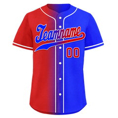 Custom Red Blue Gradient Fashion Personalized Authentic Baseball Jersey BSBJ01-D0a707b