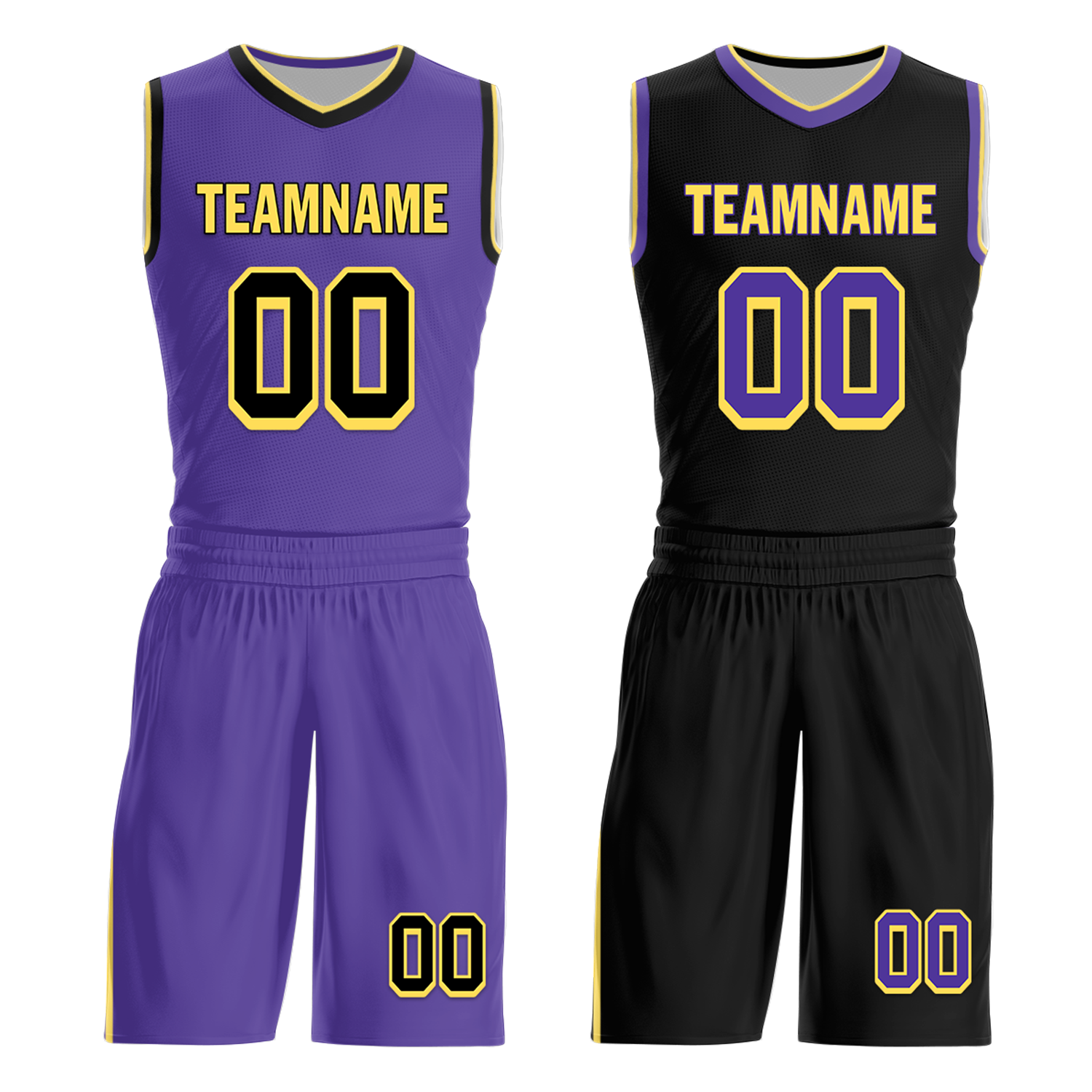 Custom Purple Black Classic Style Reversible Basketball Uniform Personalized Ordinary BBJR-D017033