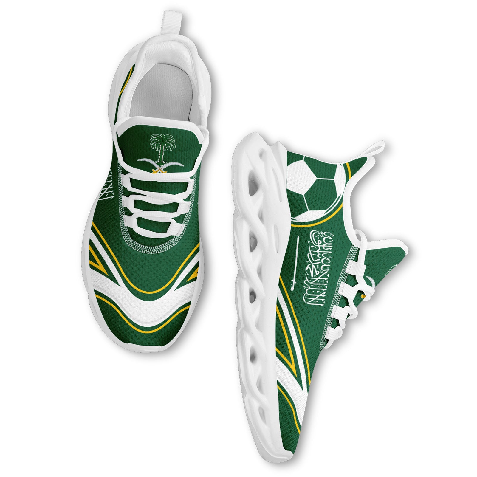Custom Saudi Arabia 2026 World Cup Sneakers DIY Country Flag Running Shoes Lightweight Sport Shoes Gift for Football Fans Personalized Team Name and Logo FN003-F009078-4