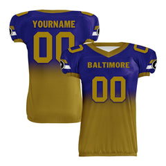 Custom Blue Yellow Fade Fashion Baltimore High-Performance American Football Jersey FBJ06-D020252-2