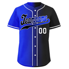 Custom Blue Black Gradient Fashion Personalized Authentic Baseball Jersey BSBJ01-D0a709e