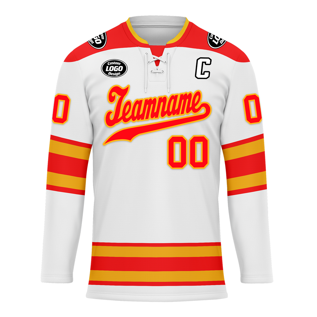 Custom White Red Personalized Hockey Jersey HCKJ01-D0a70cf