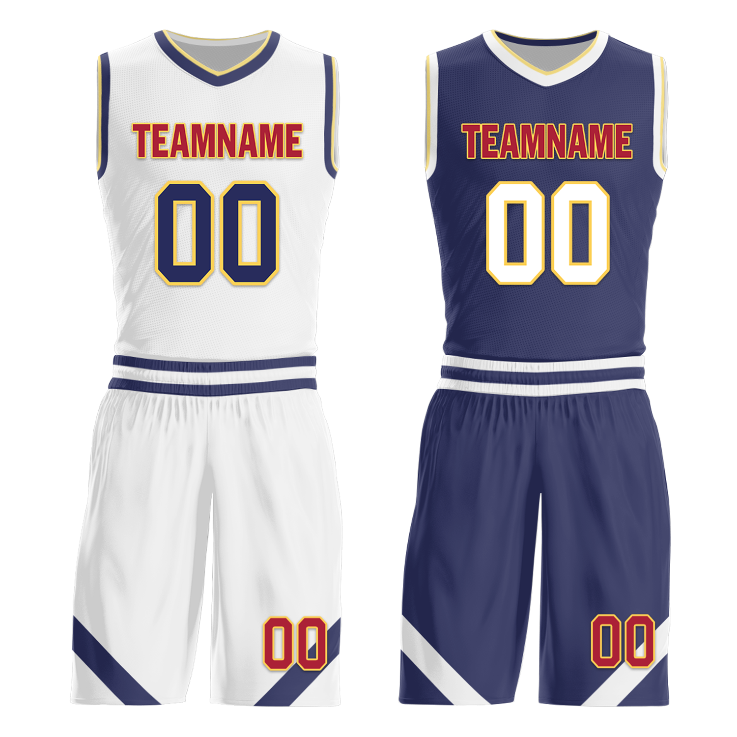 Custom White Blue Classic Style Reversible Basketball Uniform Personalized Ordinary BBJR-D017030