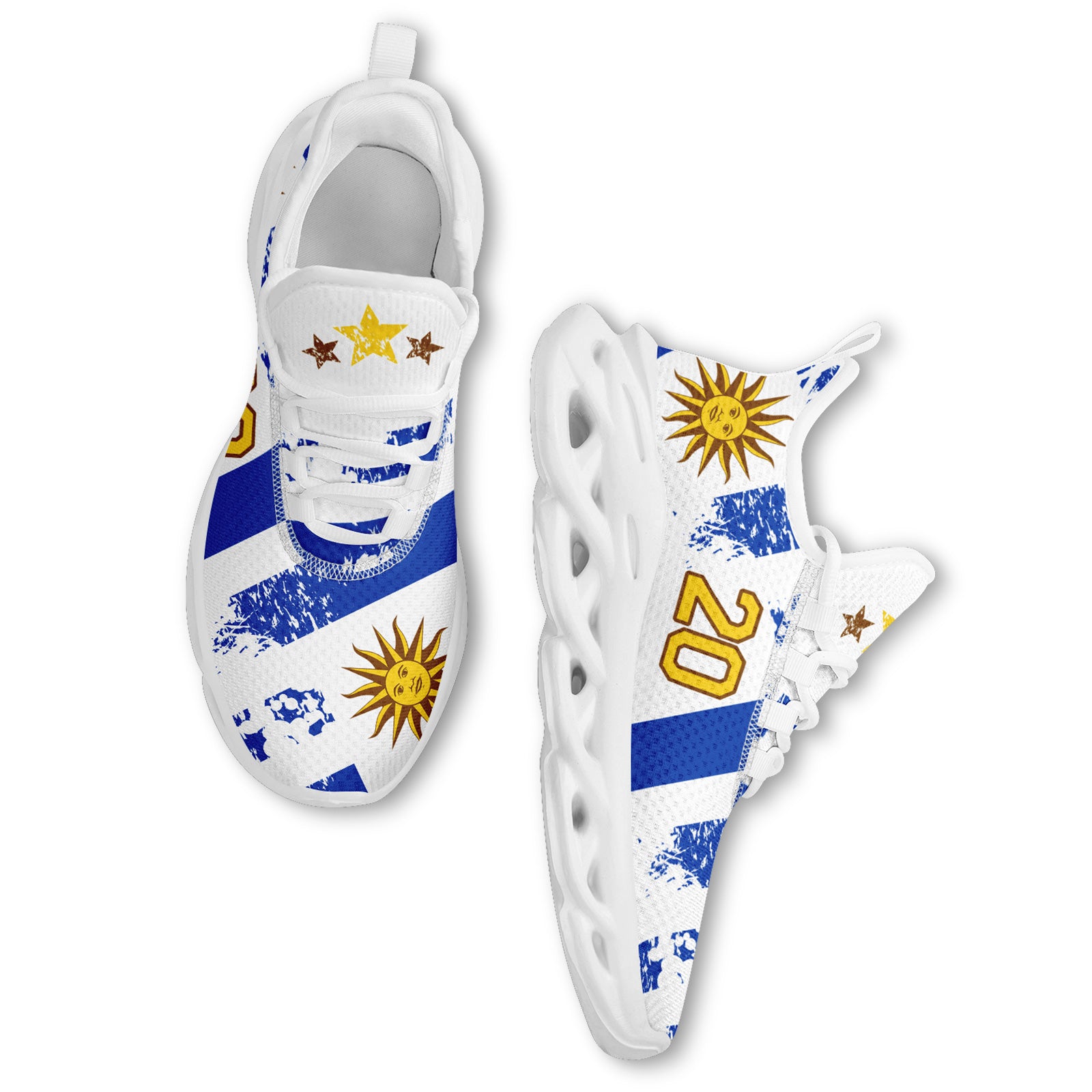 Custom Uruguay 2026 World Cup Sneakers DIY Country Flag Running Shoes Lightweight Sport Shoes Gift for Football Fans Personalized Team Name and Logo FN003-F009122-9