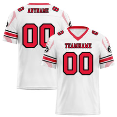 Custom White Red Kansas City Football Jersey and Sports Shoes Combo Offer Personalized Combo ZH-D025008-18