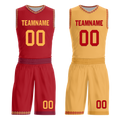 Custom Red Yellow Classic Style Reversible Basketball Uniform Personalized Ordinary BBJR-D017011
