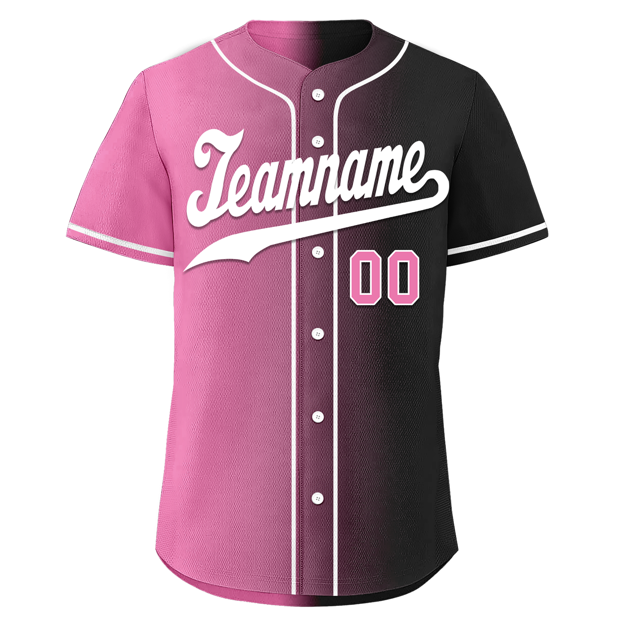 Custom Pink Black Gradient Fashion Personalized Authentic Baseball Jersey BSBJ01-D0a7099