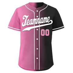 Custom Pink Black Gradient Fashion Personalized Authentic Baseball Jersey BSBJ01-D0a7099