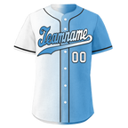 Custom White Blue Gradient Fashion Personalized Authentic Baseball Jersey BSBJ01-D0a7aaa