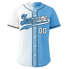 Custom White Blue Gradient Fashion Personalized Authentic Baseball Jersey BSBJ01-D0a7aaa