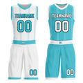Custom White Blue Classic Style Reversible Basketball Uniform Personalized Ordinary BBJR-D017013