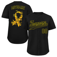 Custom Black World Cancer Day Personalized Authentic Baseball Jersey BSBJ01-E06020-10