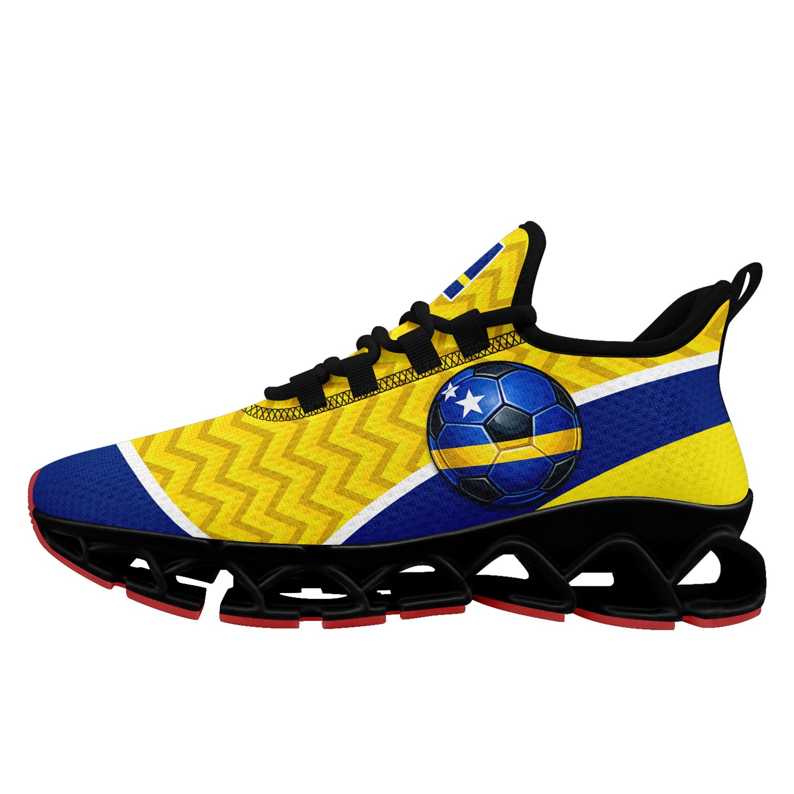 Custom Curaçao 2026 World Cup Sneakers DIY Country Flag Running Shoes Lightweight Sport Shoes Gift for Football Fans Personalized Team Name and Logo FN003XD-F009091-1