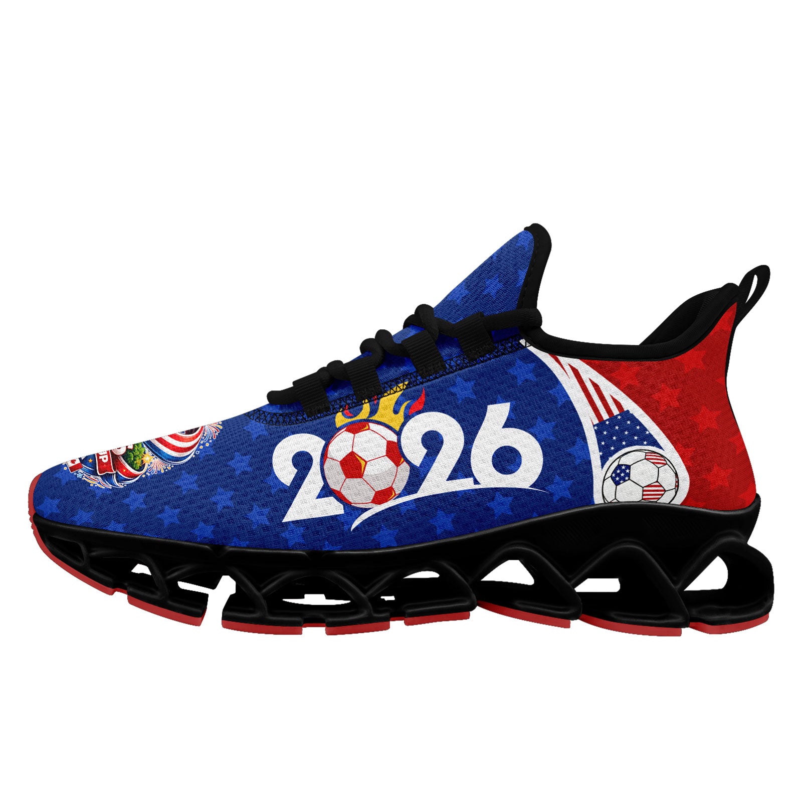 Custom United States 2026 World Cup Sneakers DIY Country Flag Running Shoes Lightweight Sport Shoes Gift for Football Fans Personalized Team Name and Logo FN003XD-F028038-5
