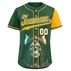 Custom Green Yellow Skull Fashion Personalized Authentic Baseball Jersey BSBJ01-D017154