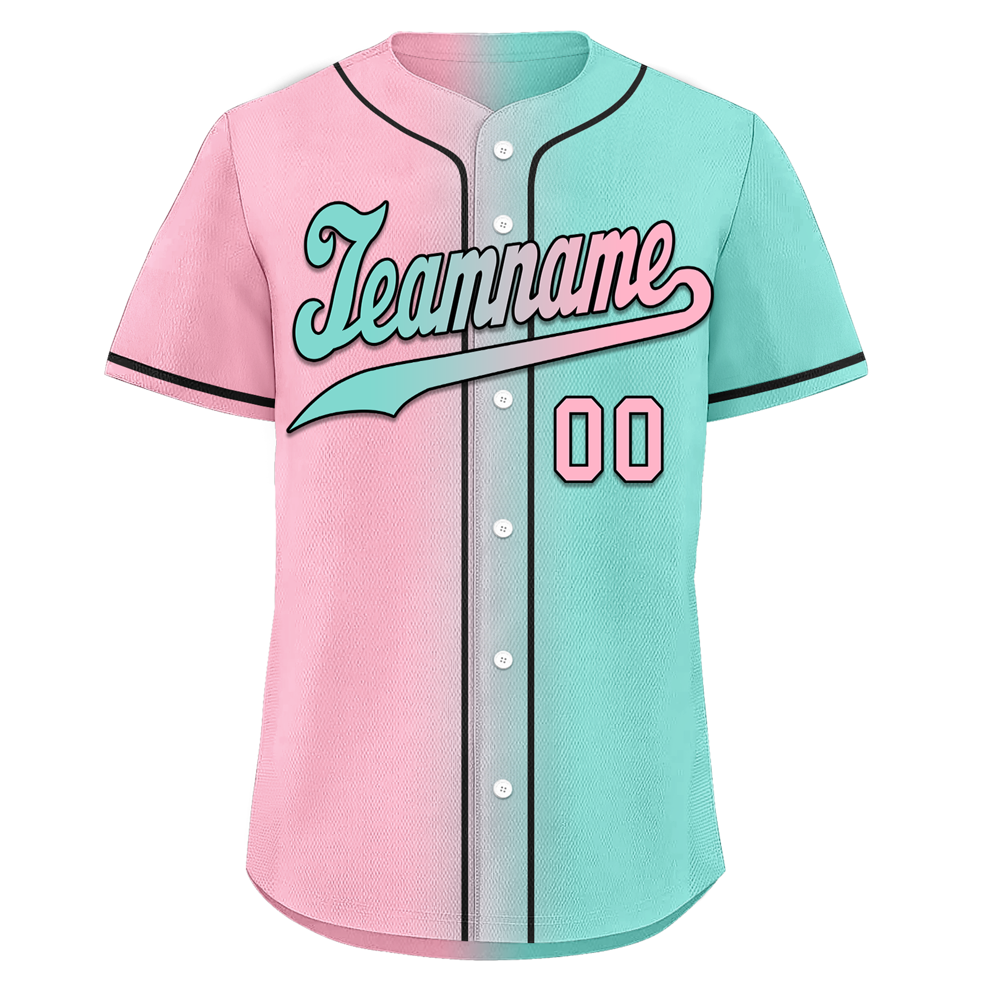 Custom Pink Cyan Gradient Fashion Personalized Authentic Baseball Jersey BSBJ01-D0a708b