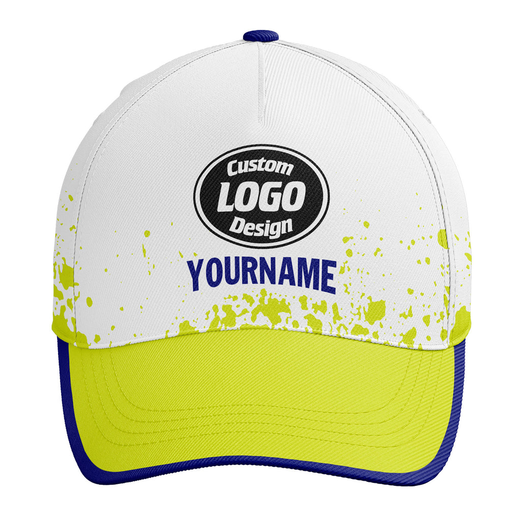 Custom White Green Hat Sport Design Cap Stitched Adjustable Personalized YW061-D020231-8