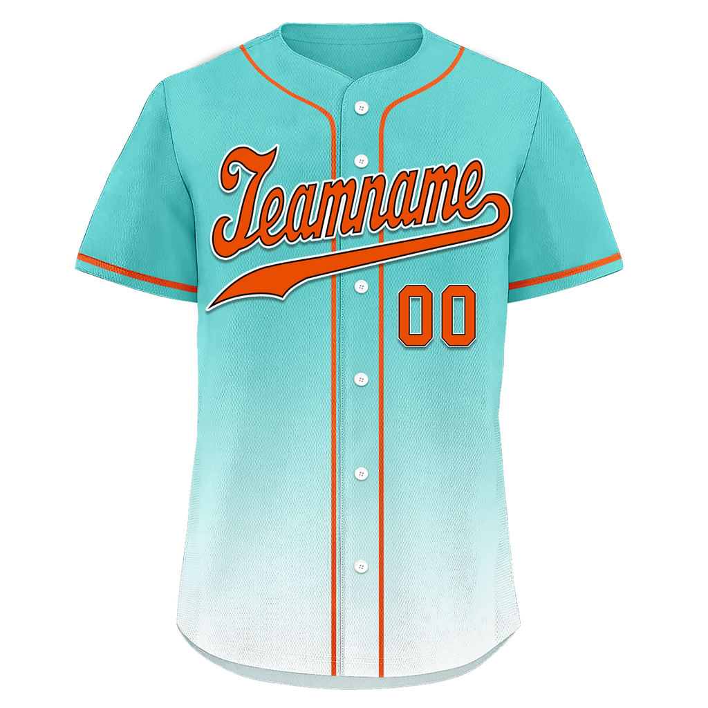 Custom Cyan White Fade Fashion Personalized Authentic Baseball Jersey BSBJ01-D0a70e8
