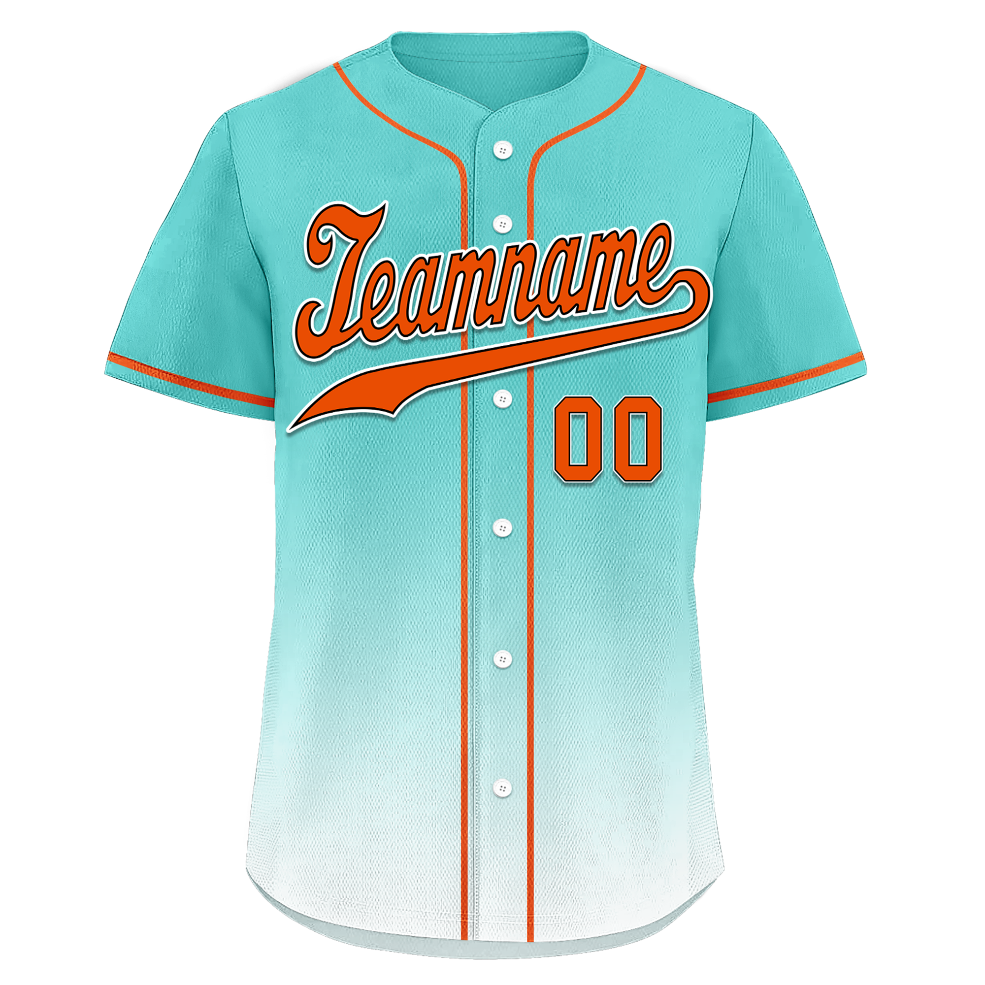 Custom Cyan White Fade Fashion Personalized Authentic Baseball Jersey BSBJ01-D0a70e8