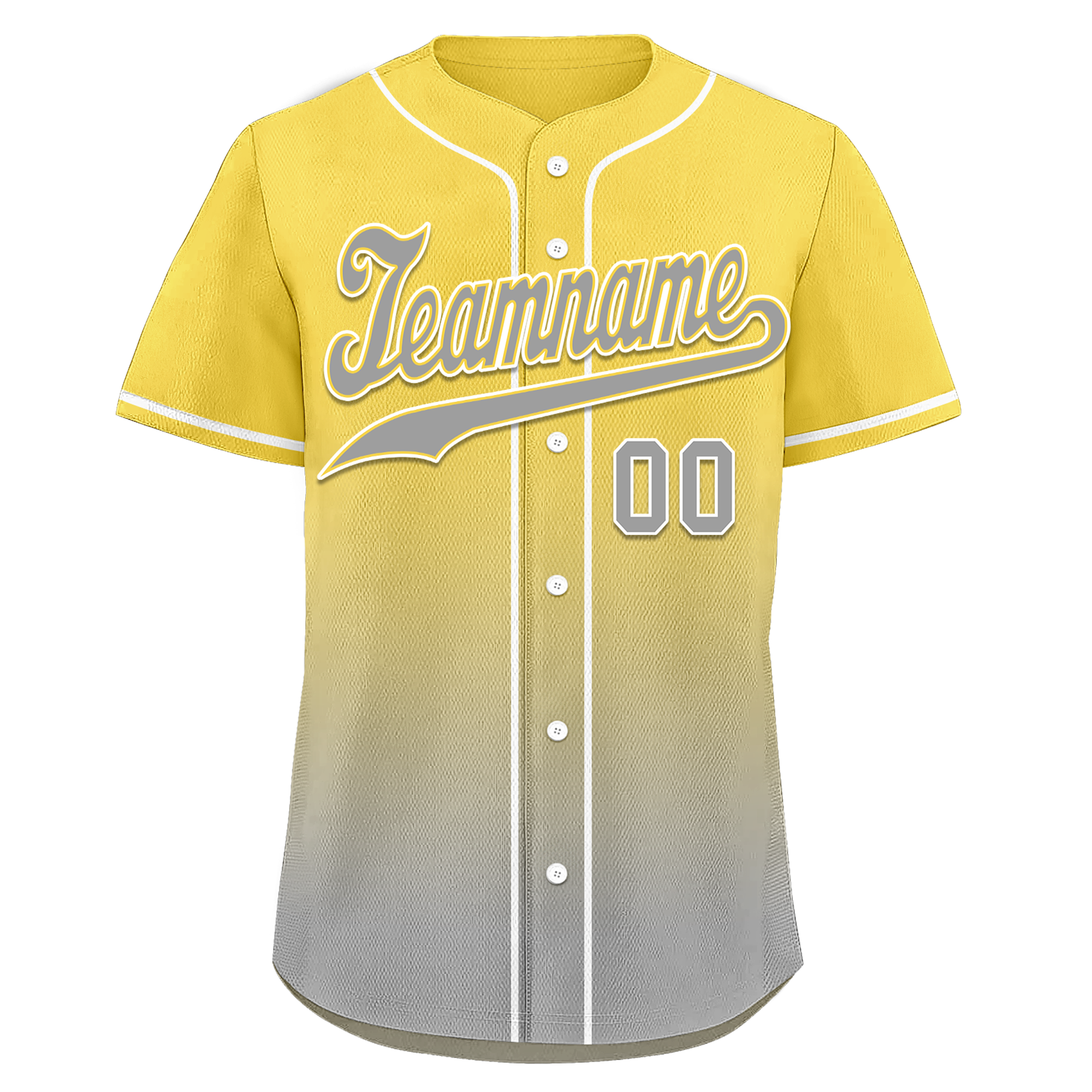 Custom Yellow Grey Fade Fashion Personalized Authentic Baseball Jersey BSBJ01-D0a70fb