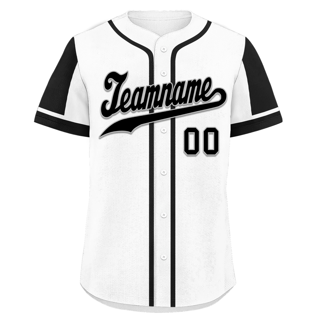 Custom White Black Raglan Sleeves Personalized Authentic Baseball Jersey BSBJ01-D017161