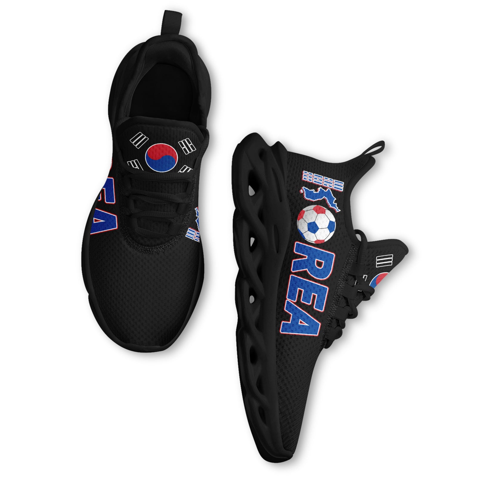 Custom South Korea 2026 World Cup Sneakers DIY Country Flag Running Shoes Lightweight Sport Shoes Gift for Football Fans Personalized Team Name and Logo FN003-F009054-2