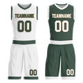 Custom White Green Classic Style Reversible Basketball Uniform Personalized COOLMAX BBJR-D017002