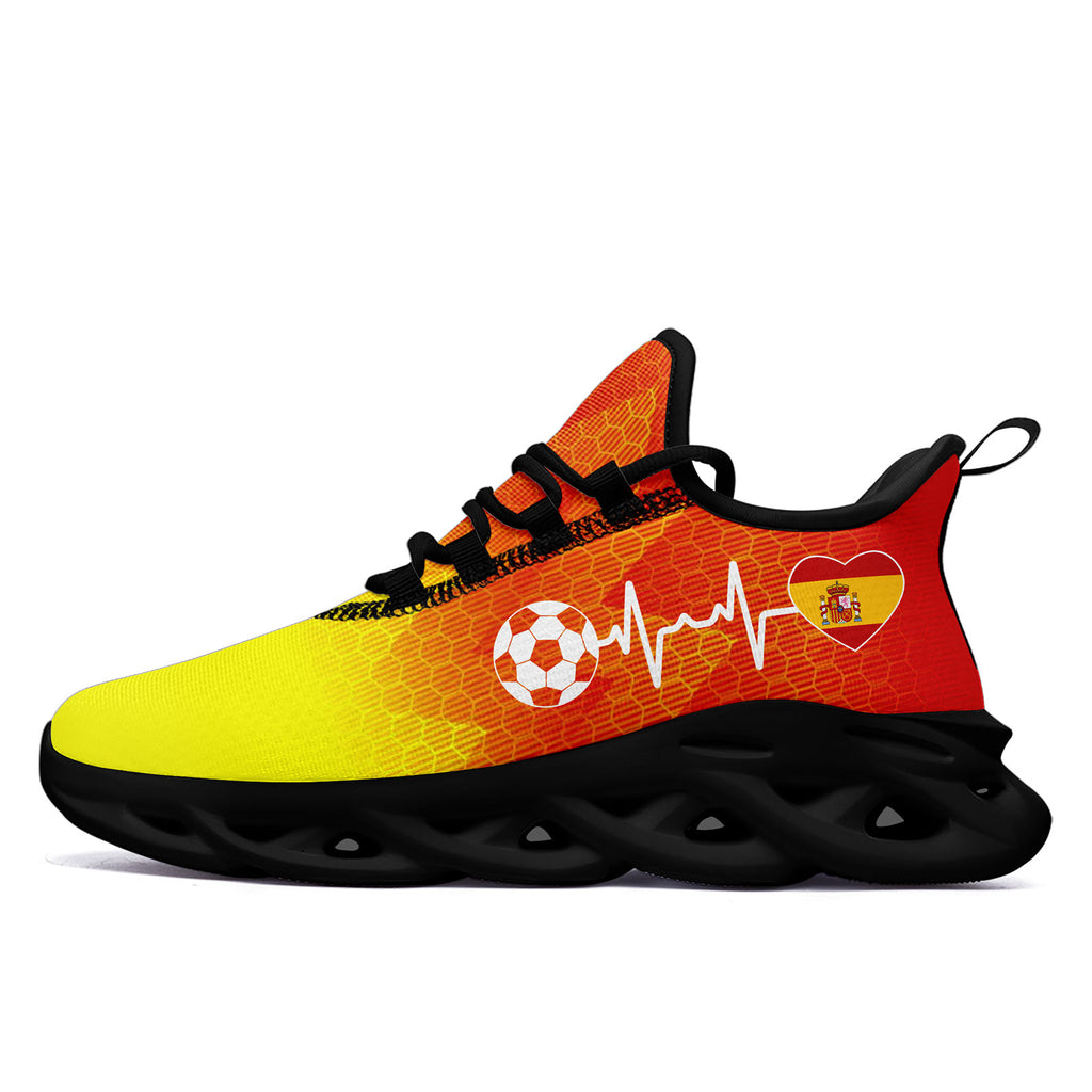 Custom Spain 2026 World Cup Sneakers DIY Country Flag Running Shoes Lightweight Sport Shoes Gift for Football Fans Personalized Team Name and Logo FN003-F025036-2