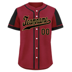 Custom Red Black Raglan Sleeves Personalized Authentic Baseball Jersey BSBJ01-D017162