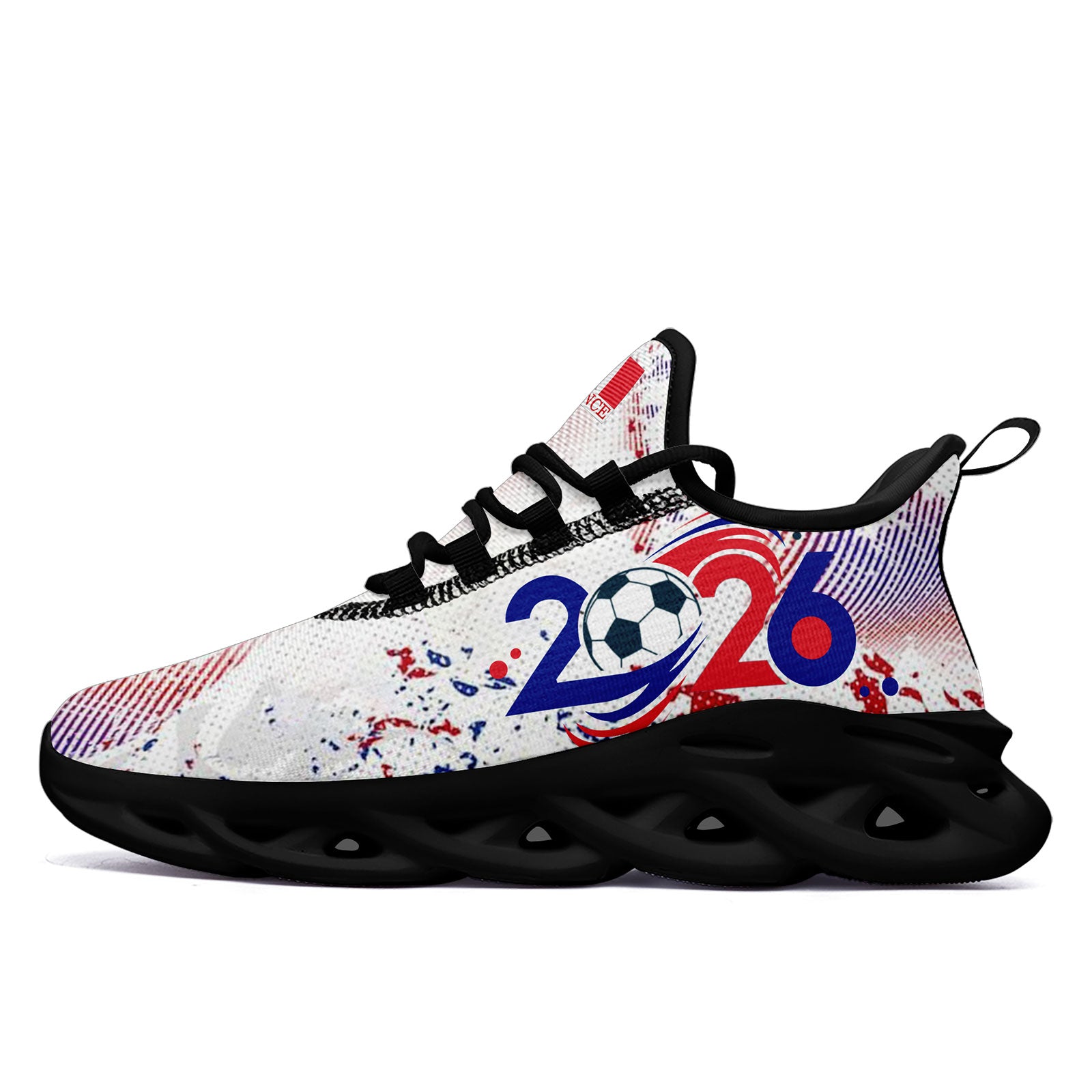 Custom France 2026 World Cup Sneakers DIY Country Flag Running Shoes Lightweight Sport Shoes Gift for Football Fans Personalized Team Name and Logo FN003-F025037-2