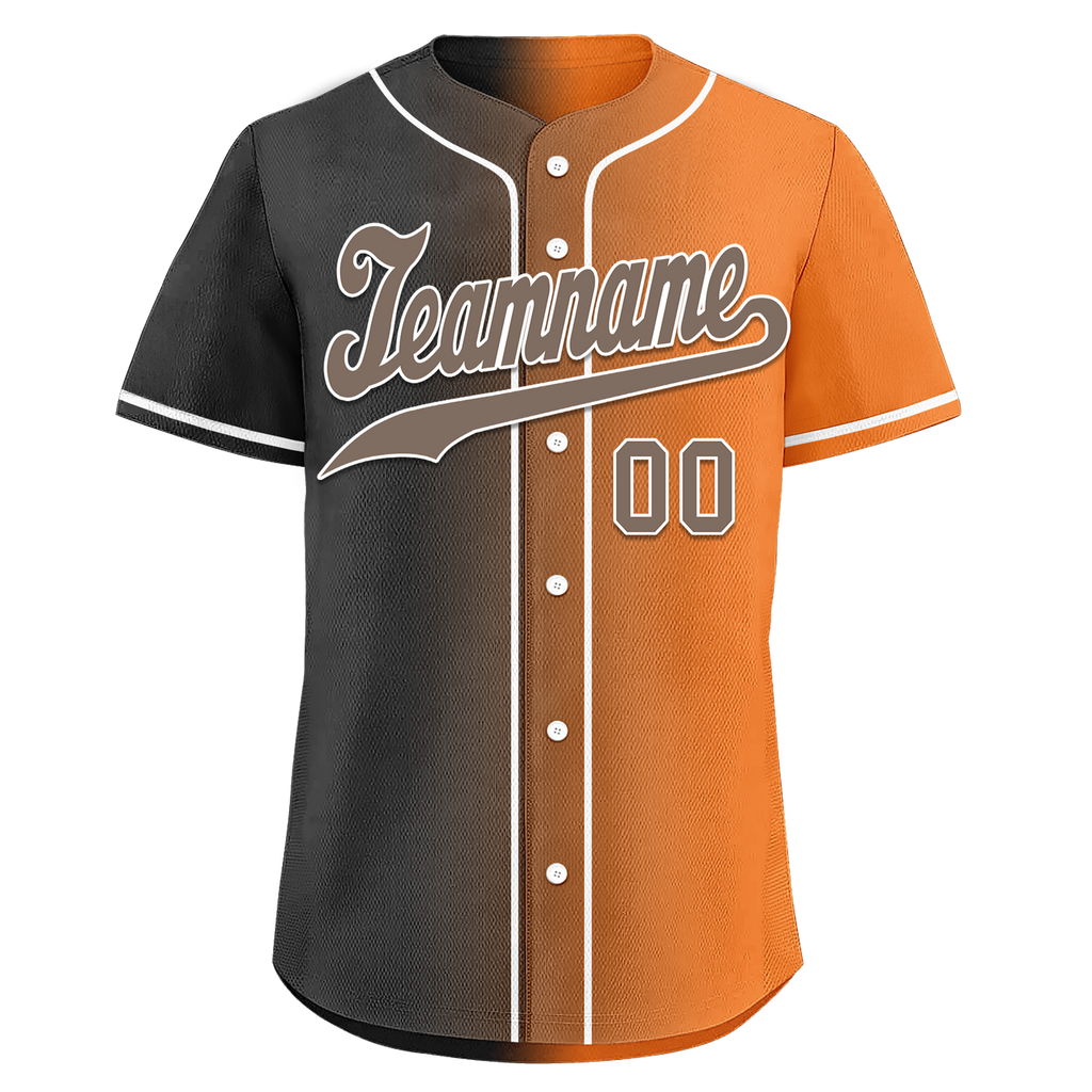 Custom Grey Orange Gradient Fashion Personalized Authentic Baseball Jersey BSBJ01-D0a7097