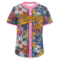 Custom Graffiti Pattern Abstract Floral Patterns Personalized Authentic Baseball Jersey BSBJ01-D020171-4