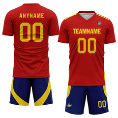 Custom Spain Red Yellow Soccer Sets Jersey Personalized SCJ101-D06143