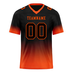 Custom Black Orange Fade Fashion Personalized Authentic Football Jersey FBJ02-D06087