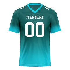 Custom Dark Teal Fade Fashion Personalized Authentic Football Jersey FBJ02-D06097