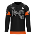 Custom Black Orange Personalized Hockey Jersey HCKJ01-D0a70ec