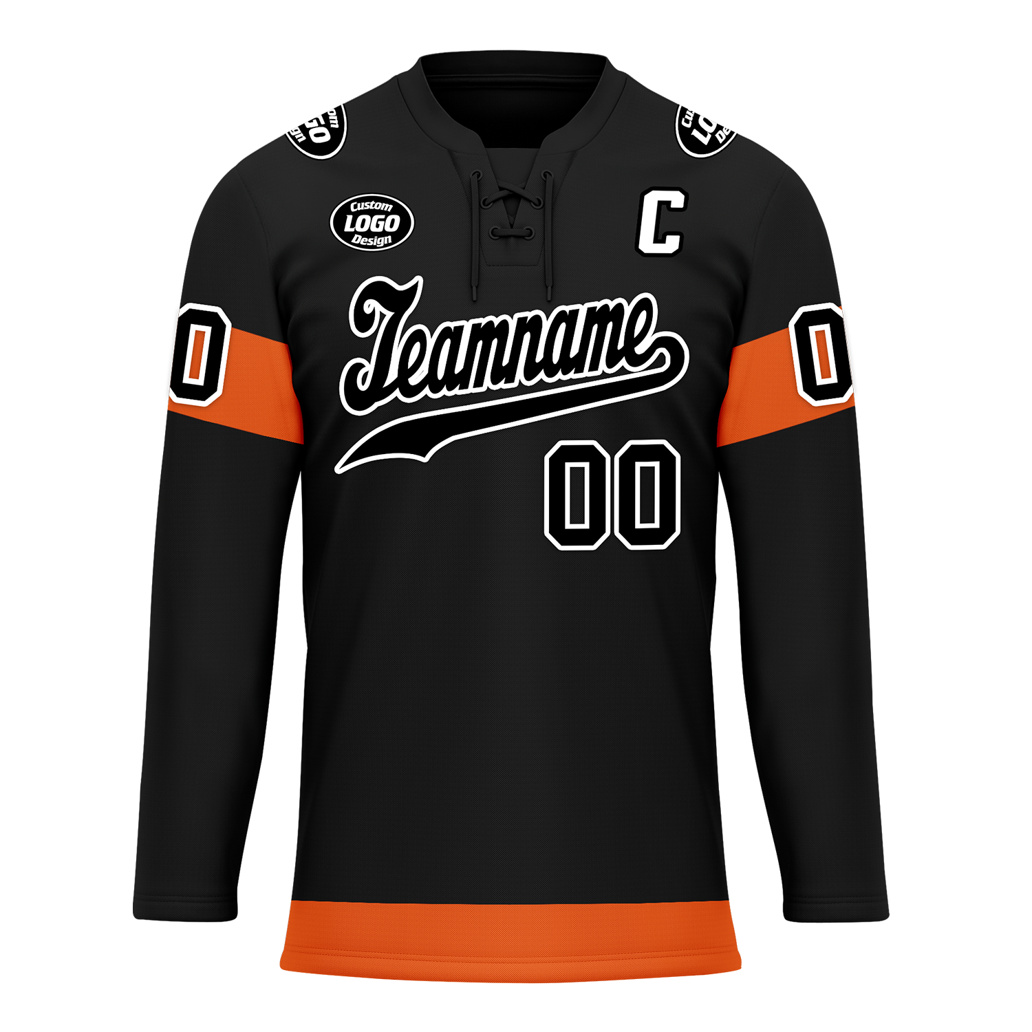 Custom Black Orange Personalized Hockey Jersey HCKJ01-D0a70ec