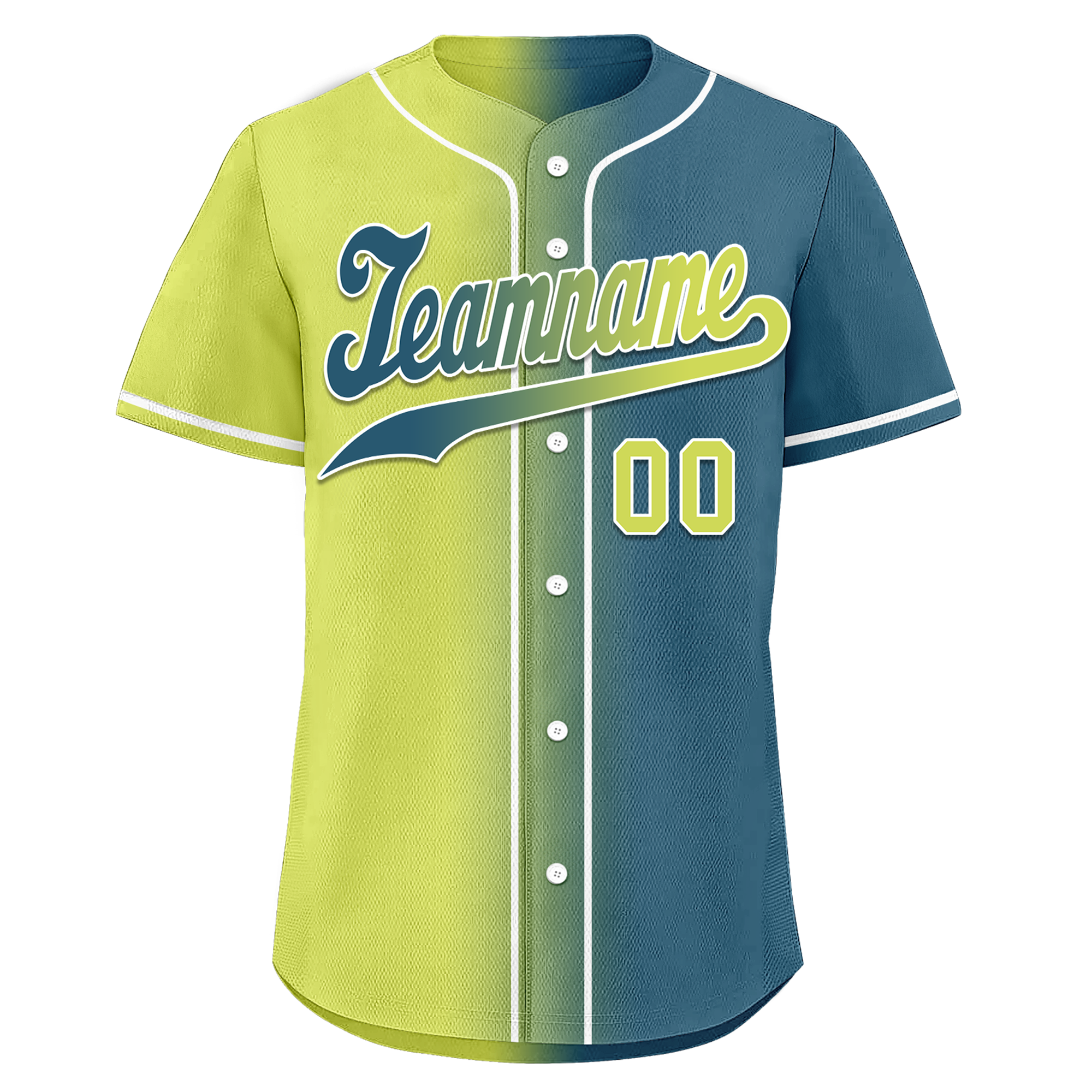 Custom Yellow Green Gradient Fashion Personalized Authentic Baseball Jersey BSBJ01-D0a709d